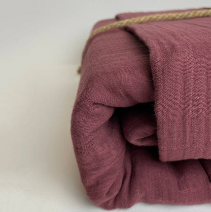 Bamboo Muslin Fitted Crib Sheet -Burnt Maroon