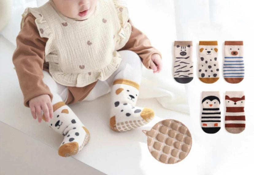 Buy RATIVE Anti Slip Non Skid Crew Dress Socks With Grips For Baby Toddler  Kids Little Girls (12-24 Months, 12 Designs/RG-82021) at